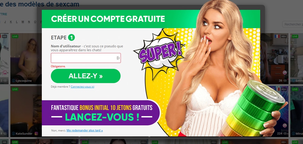 Camfuze inscription avec bonus jetons